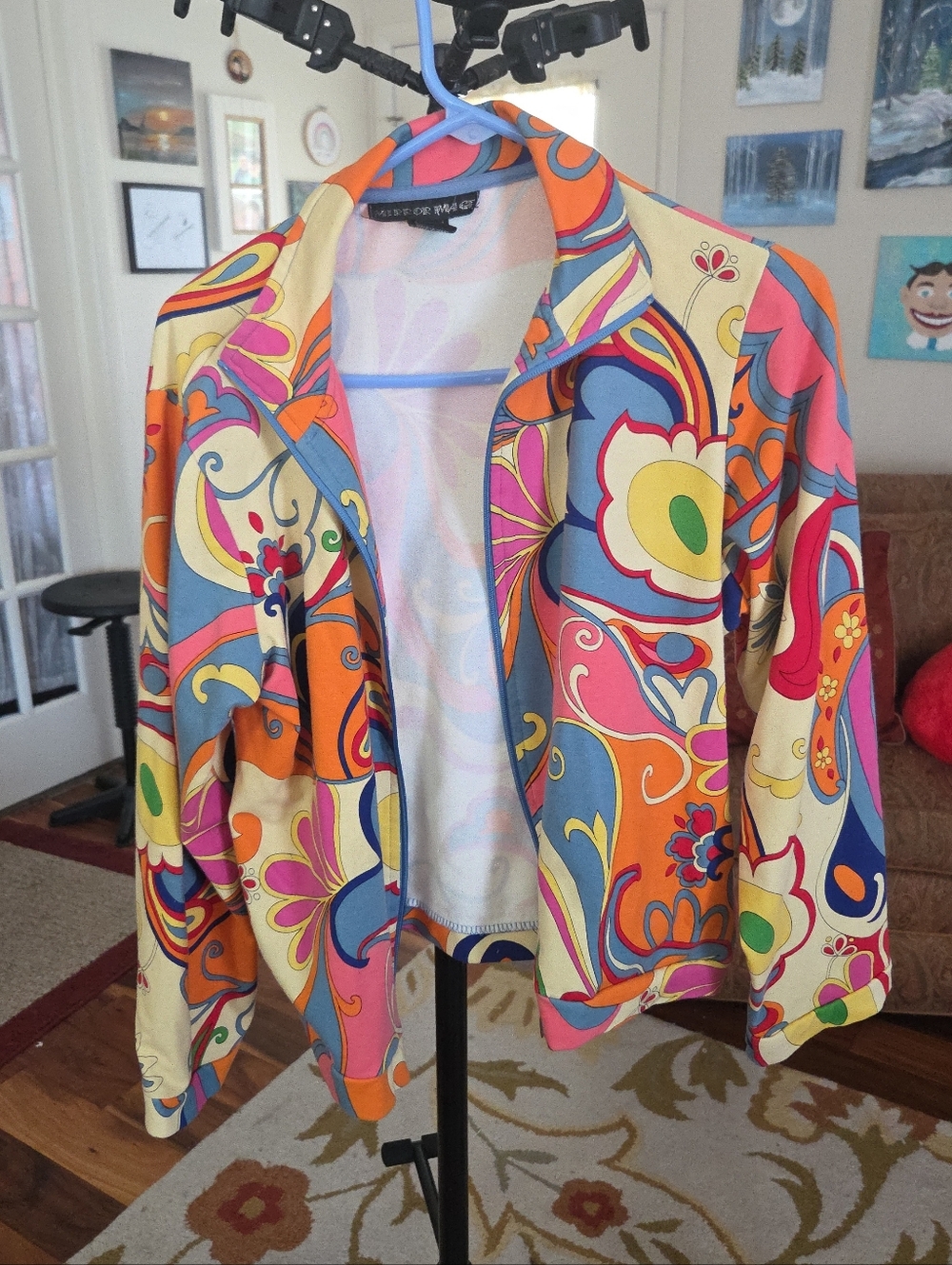 Colorful Floral Print Women's Jacket - Multi